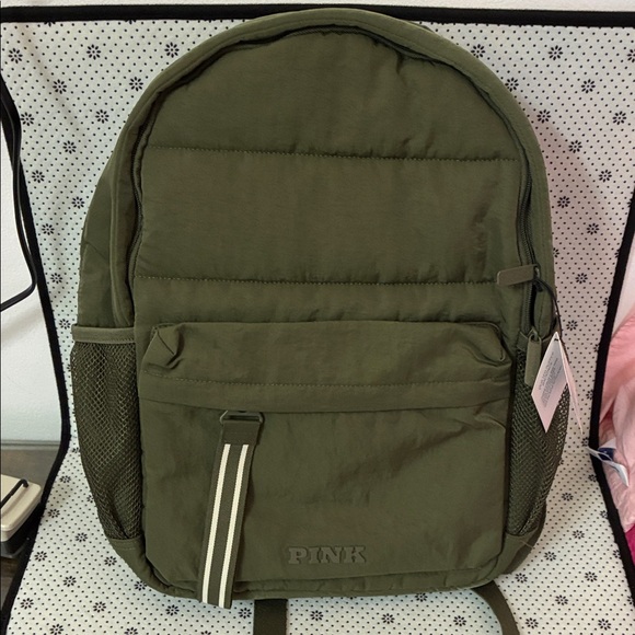 PINK Victoria's Secret Handbags - PINK Victoria's Secret Khaki Backpack